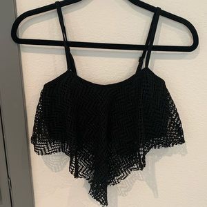Reverse  flowy Mesh Crop/Bra Top